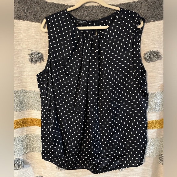 Jones New York Tops - Jones Nee York Black Polka Dot Blouse - 2X